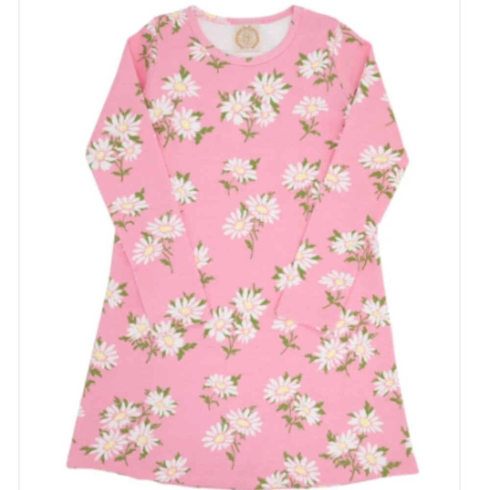 The Beaufort Bonnet Long Sleeve Polly Play Dress - Pink Darien Daisy Size 7